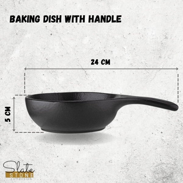 BAKING DISH WITH HANDLE 9.5" X 6" | 24 X 15 CM 500 ML-WL-661139/A