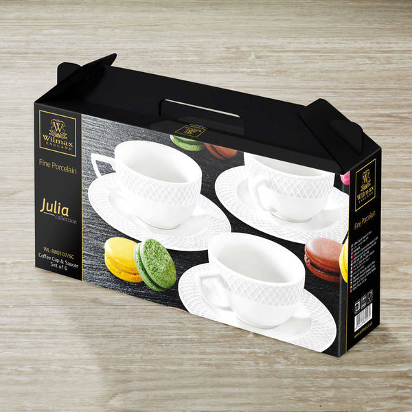 COFFEE CUP & SAUCER3 FL OZ | 90 ML SET OF 6 -WL-880107/6C