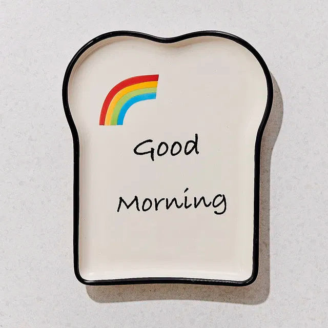 GOOD MORNING CUP SET OF 2 WITH PLATE