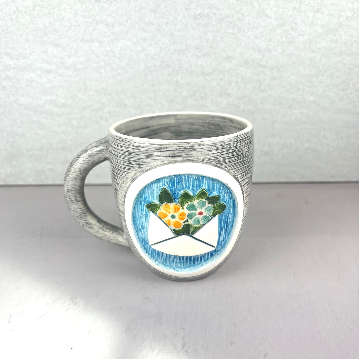 LETTER ANIMATION HANDMADE CERAMIC MUG