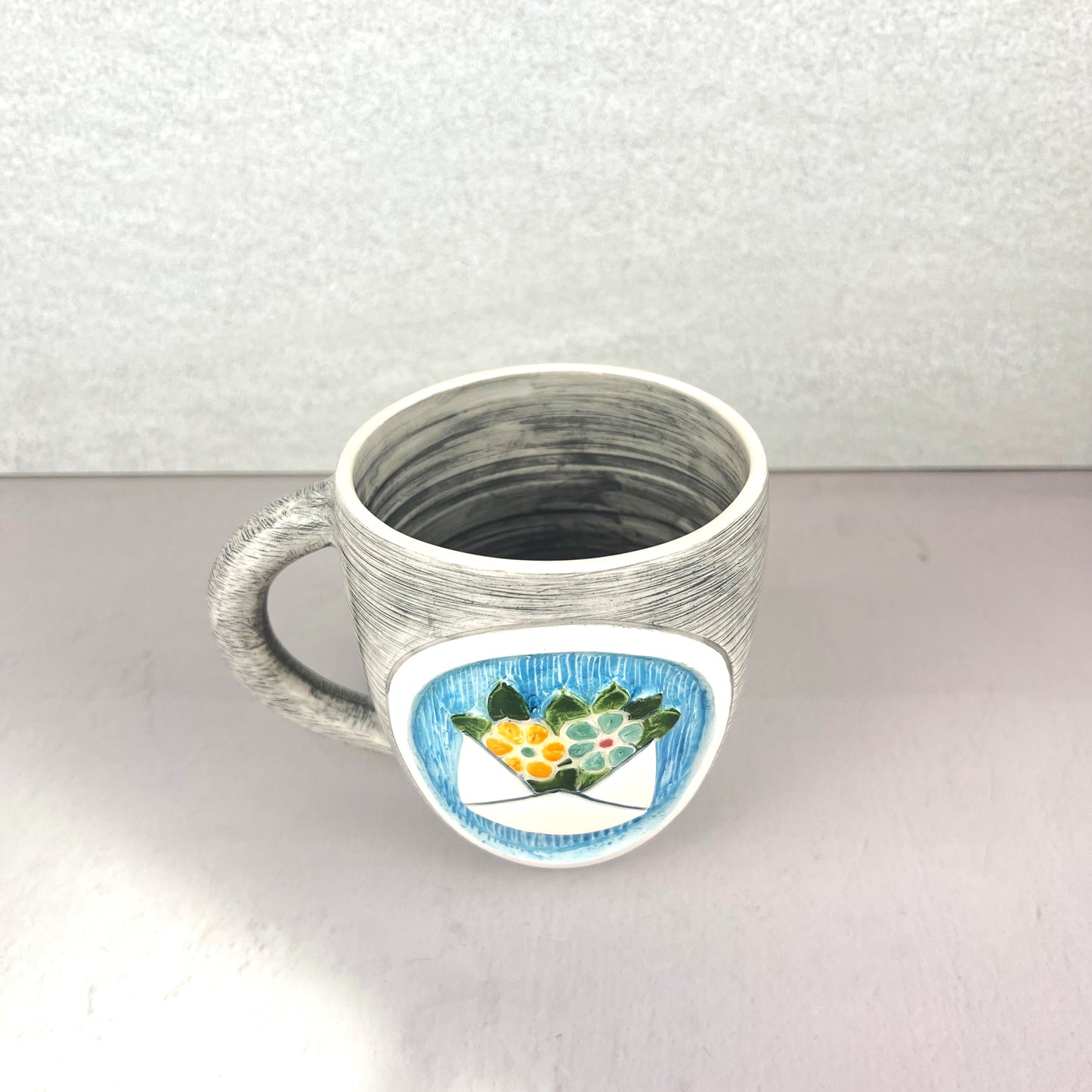 LETTER ANIMATION HANDMADE CERAMIC MUG