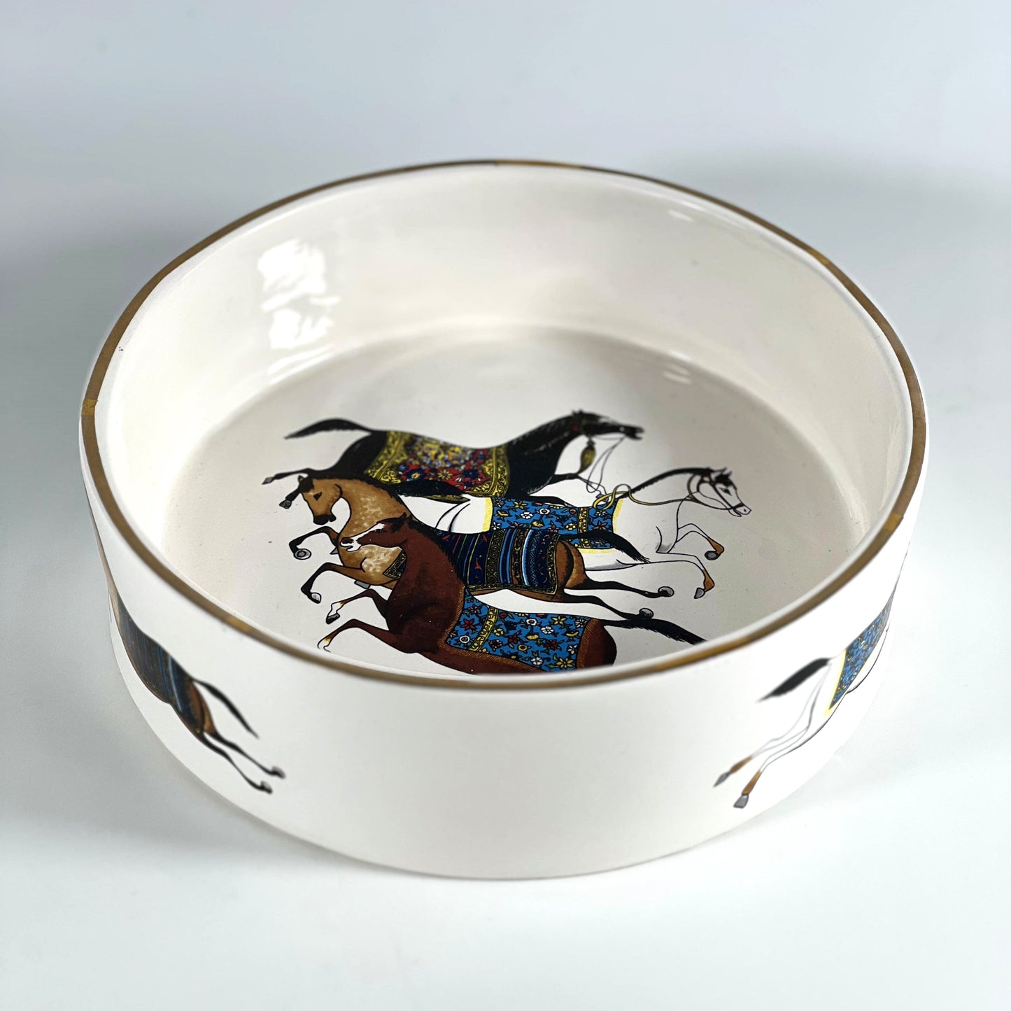 GOLD PLATED HORSE BOWL 20CM