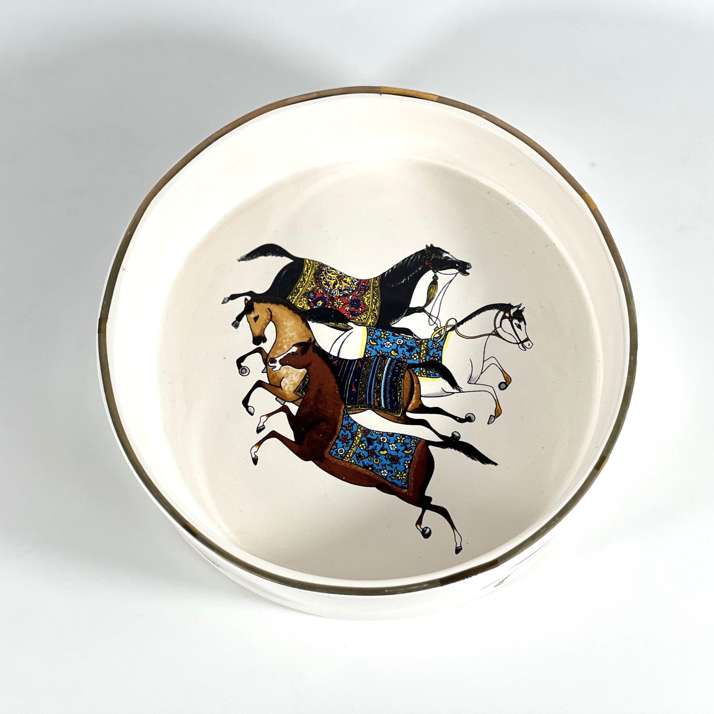 GOLD PLATED HORSE BOWL 20CM