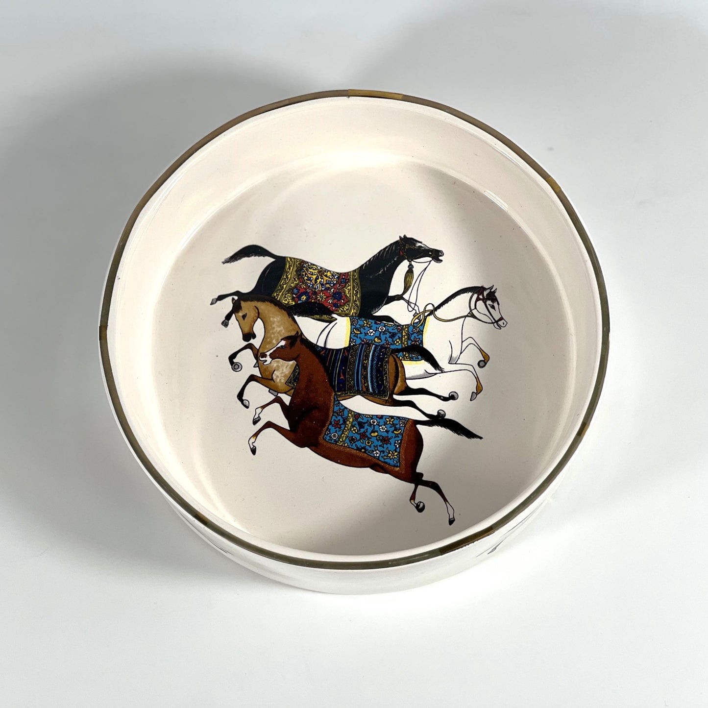 GOLD PLATED HORSE BOWL 20CM