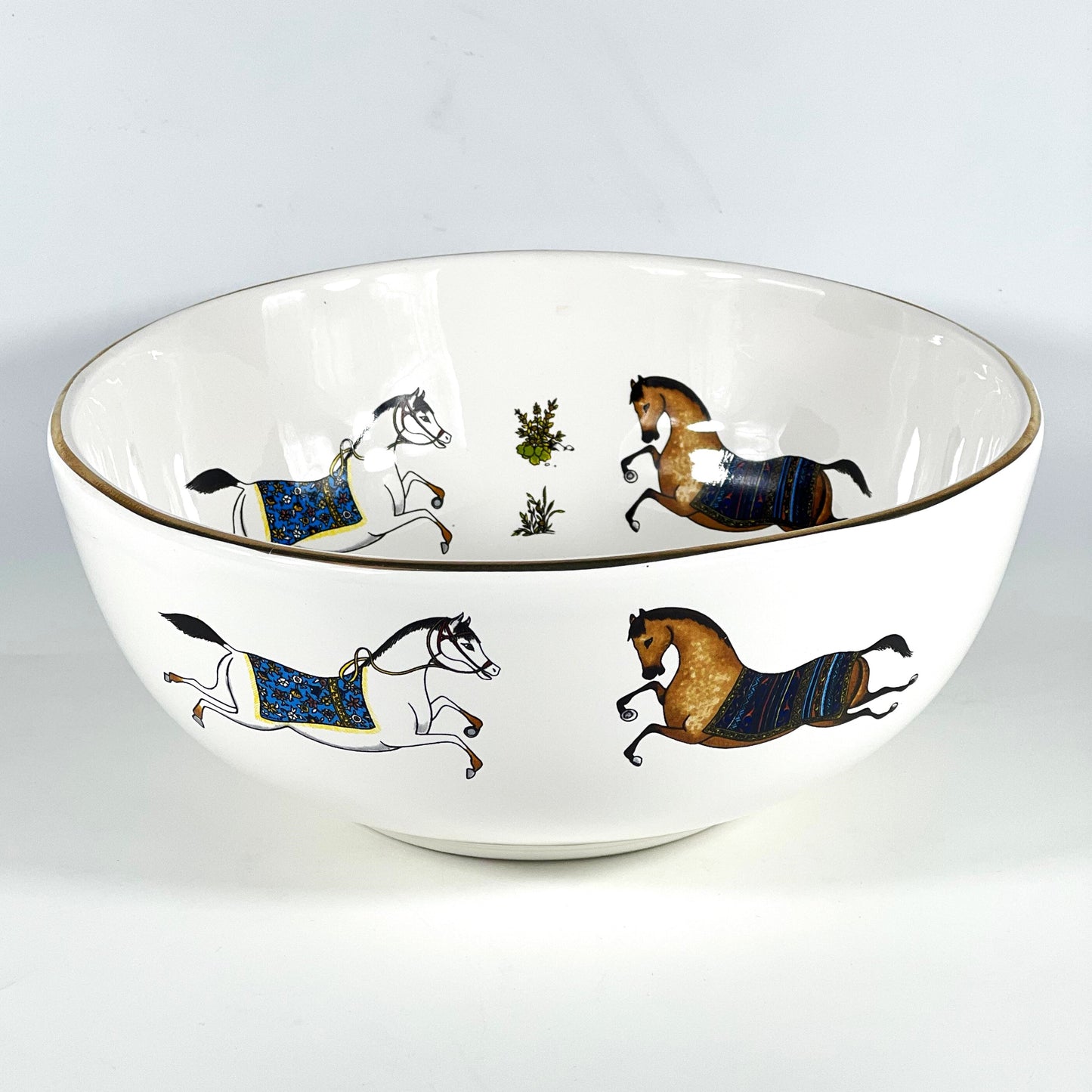 GOLD PLATED HORSE BOWL 25 CM