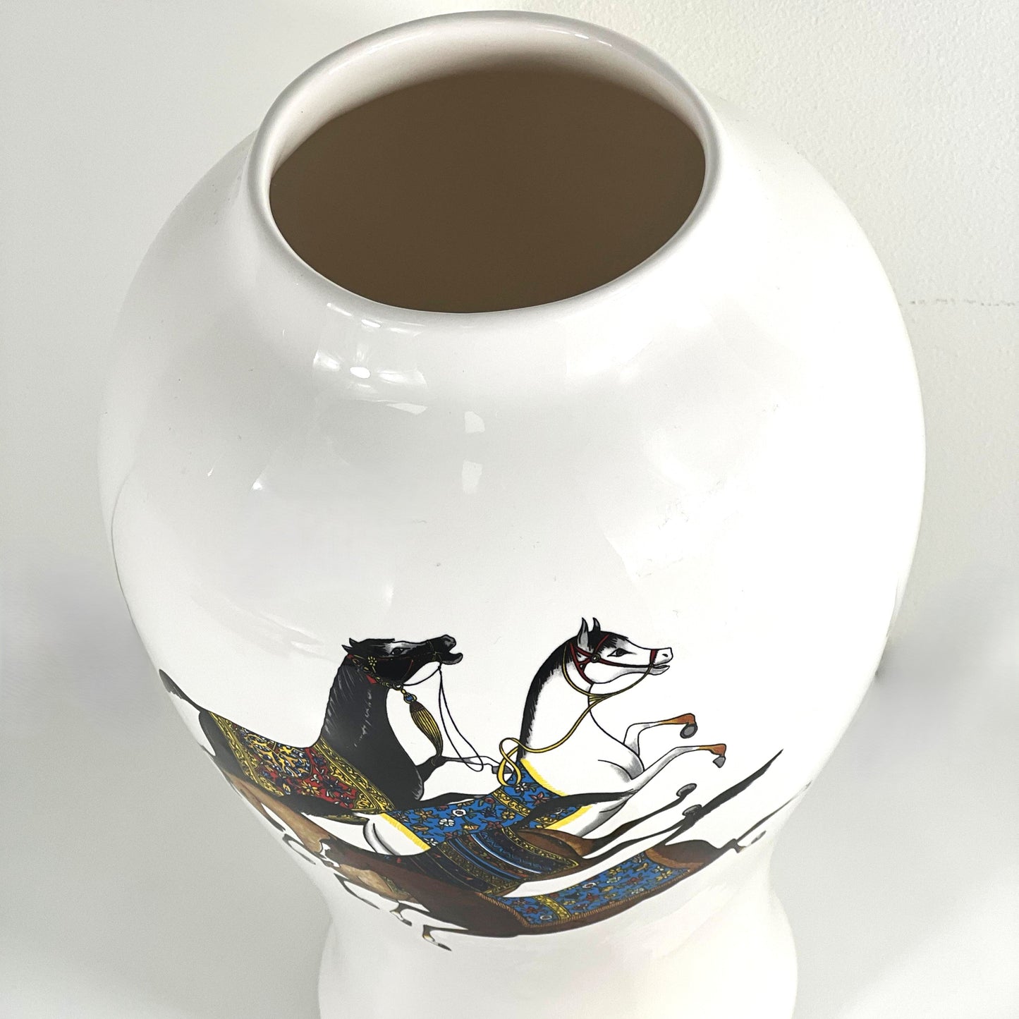 GOLD PLATED HORSE GINJER JAR 45CM
