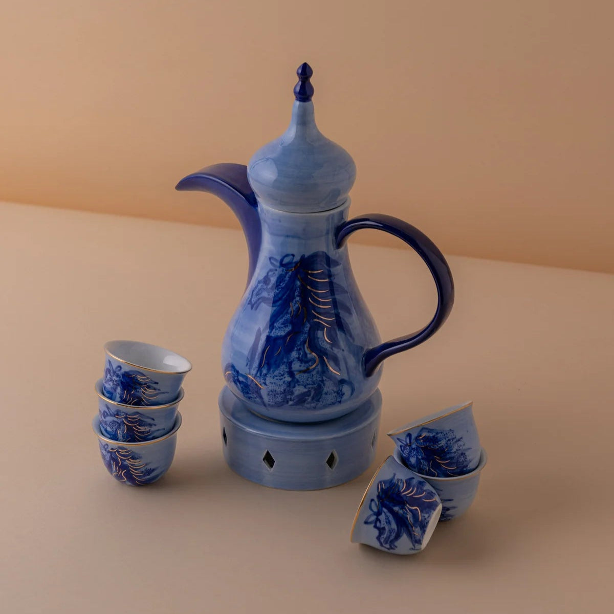 KL3 ARABIC COFFEE CUPS SET 6 PCS + DALLAH