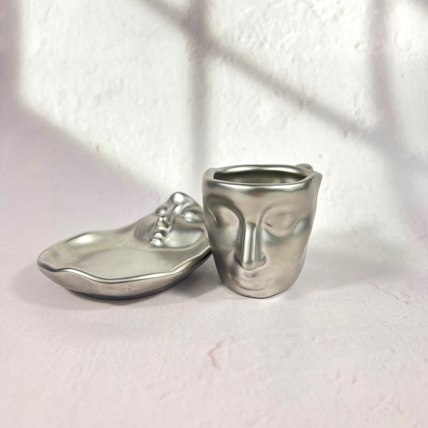 CERAMIC KISS ESPRESSO CUP/SILVERY