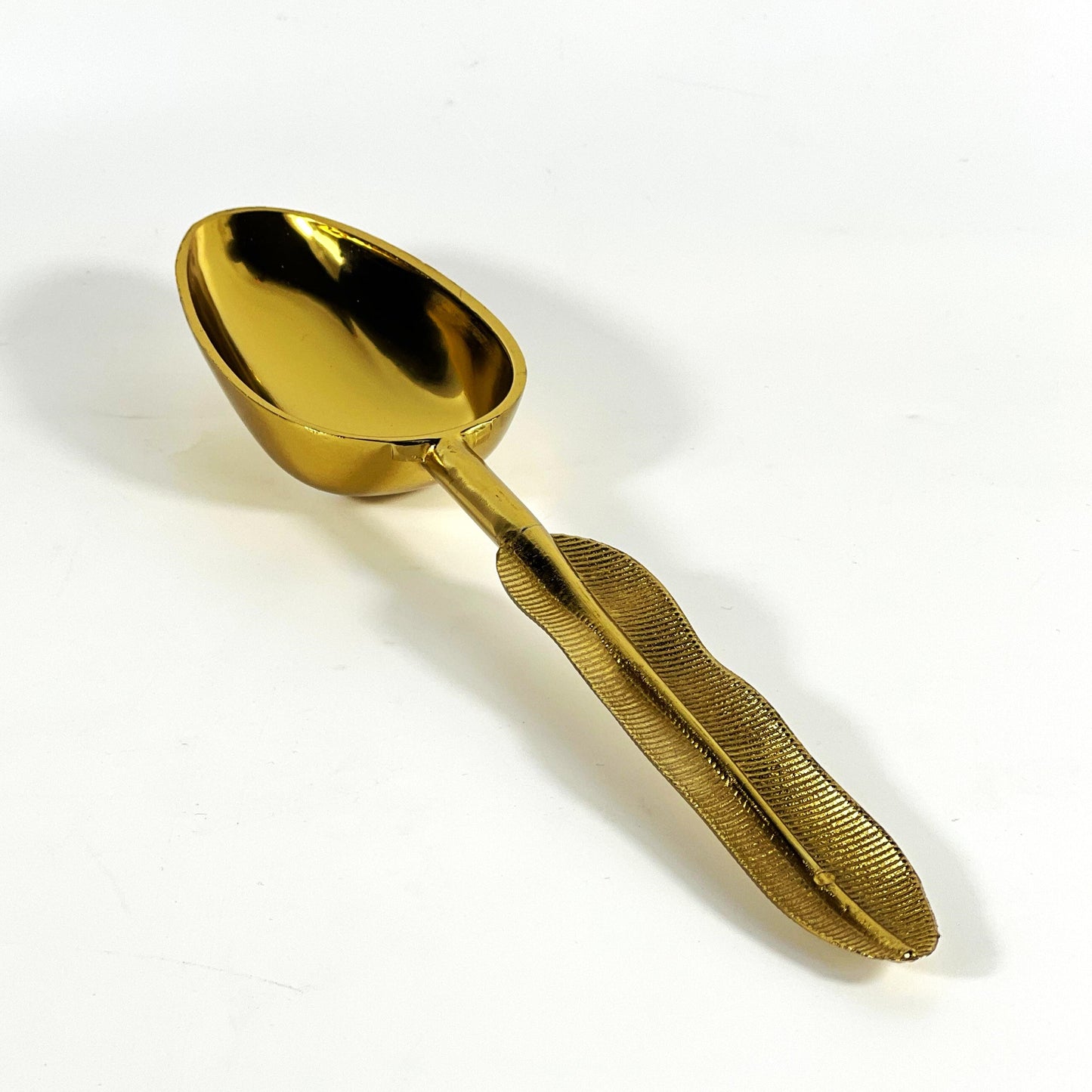 FEATHER BRASS SPOON GOLD