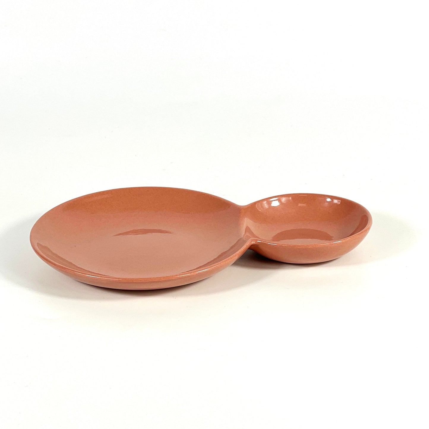 PINK TWO-COMPARTMENT PLATE