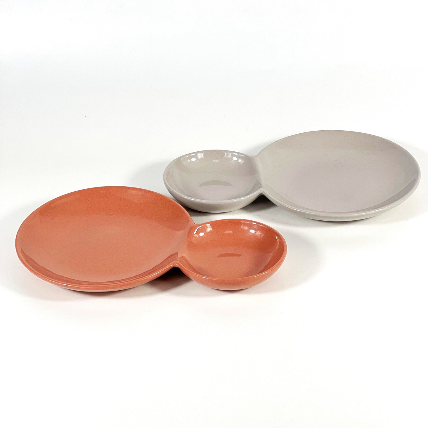 PINK TWO-COMPARTMENT PLATE