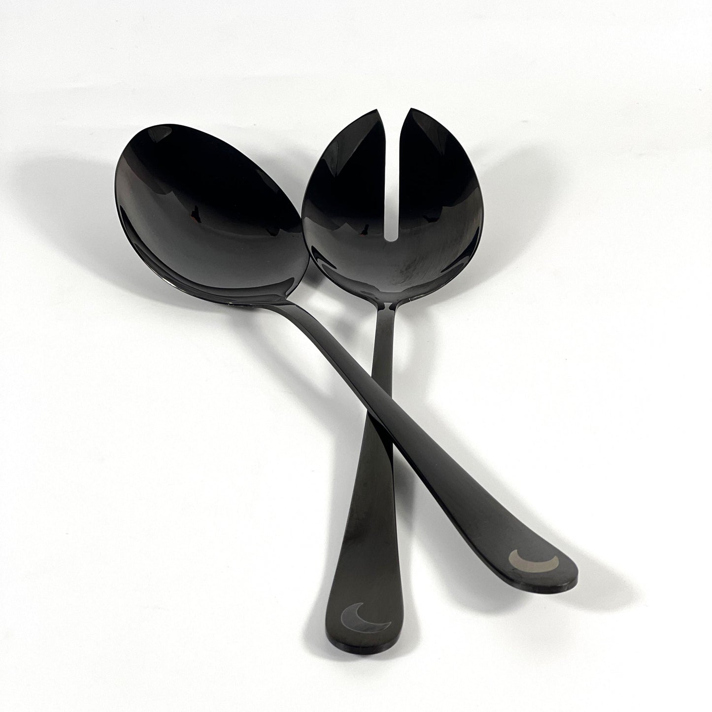 BLACK SERVING SALAD SET/2 PCS
