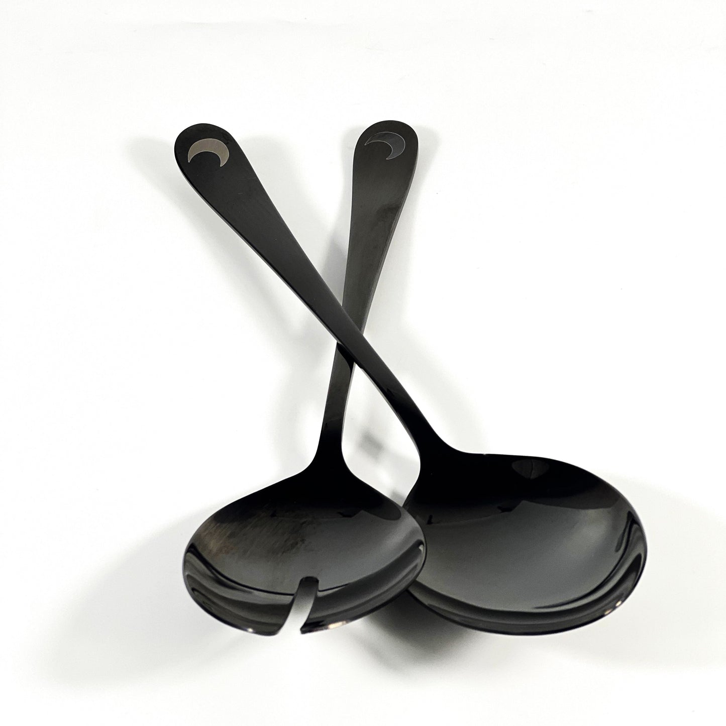 BLACK SERVING SALAD SET/2 PCS