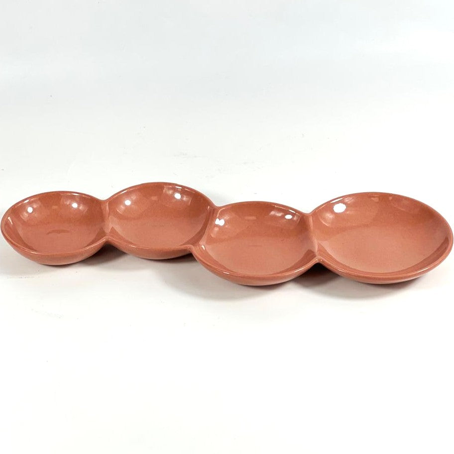 PINK FOUR-COMPARTMENT PLATE