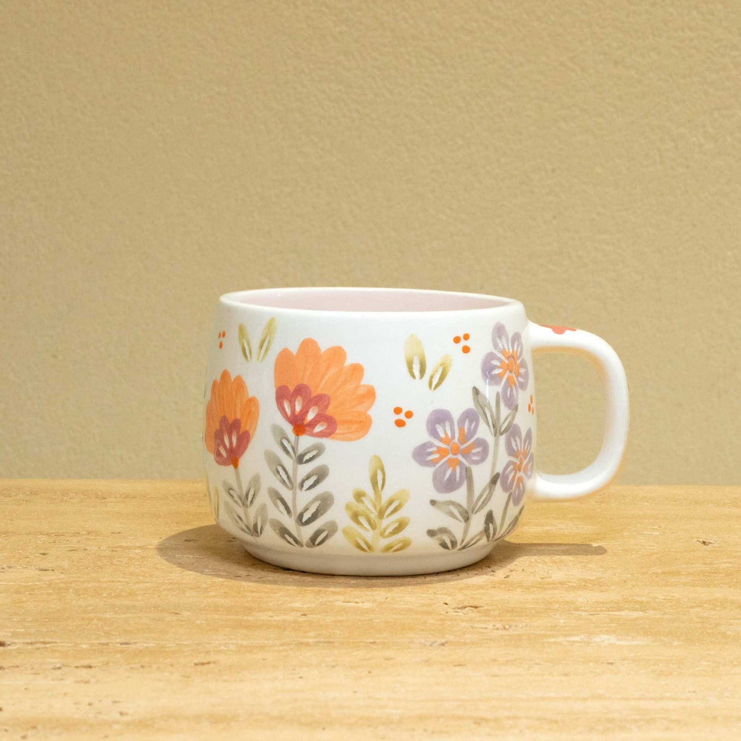 Handmade Ceramic Mug with Gold Arabic "Best Wife In The World" and Floral Design