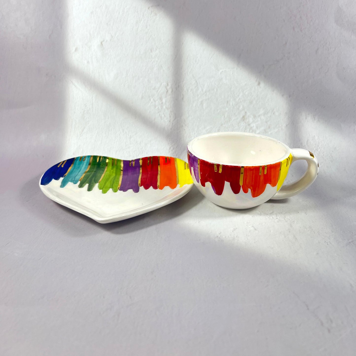 RAINBOW CUP AND SAUCER