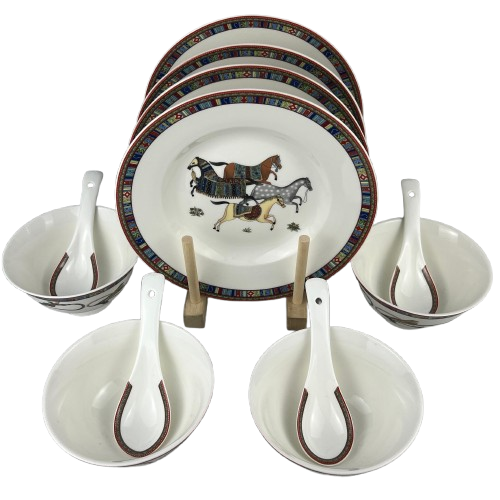 SET OF 12 HORSE BOWL/SPOON