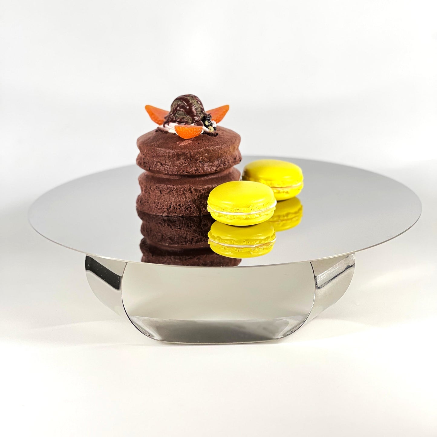 MODERN STAINLESS STEEL SILVER MIRROR SERVING TRAY