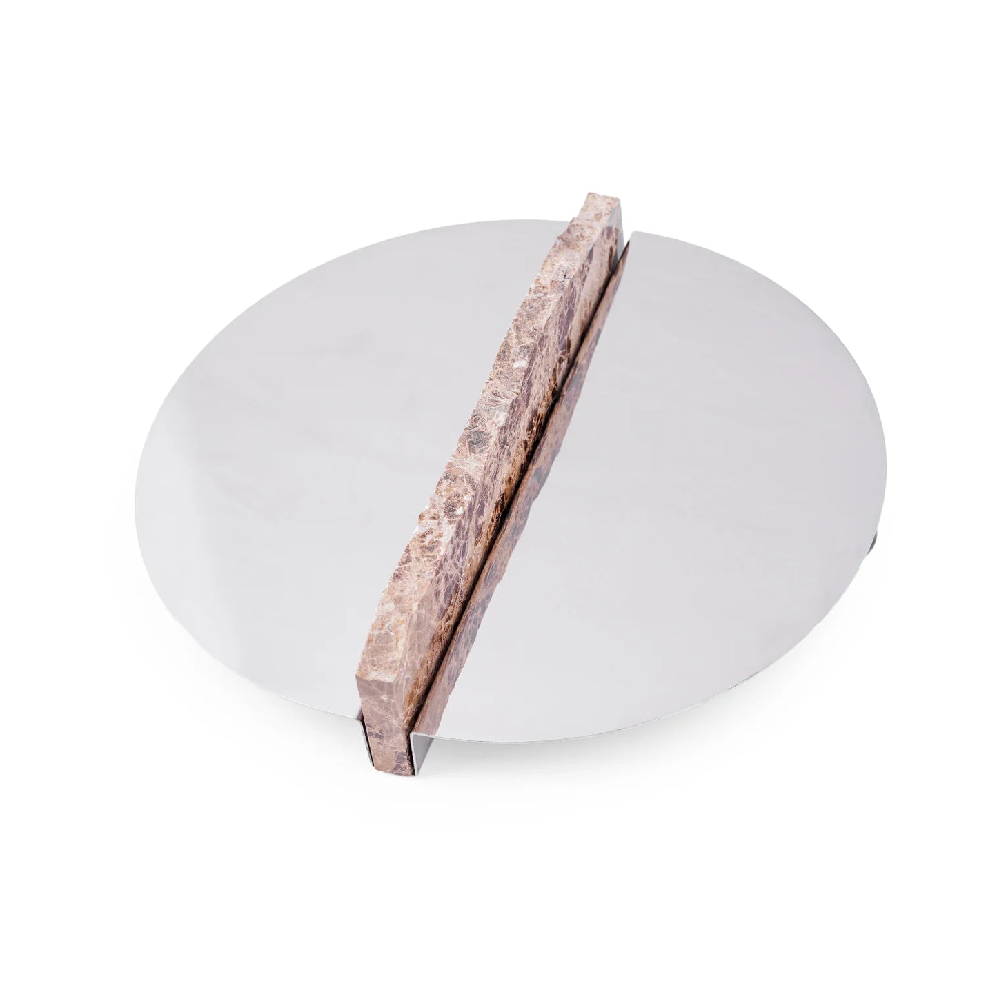 MIRROR TRAY WITH MARBLE PIECE