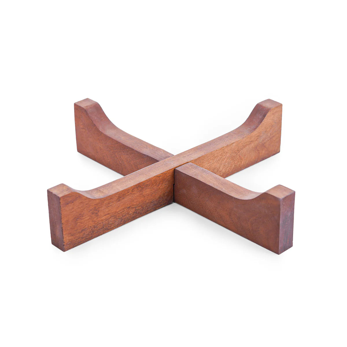 TRAVERTINE TRAY WITH WOOD BASE
