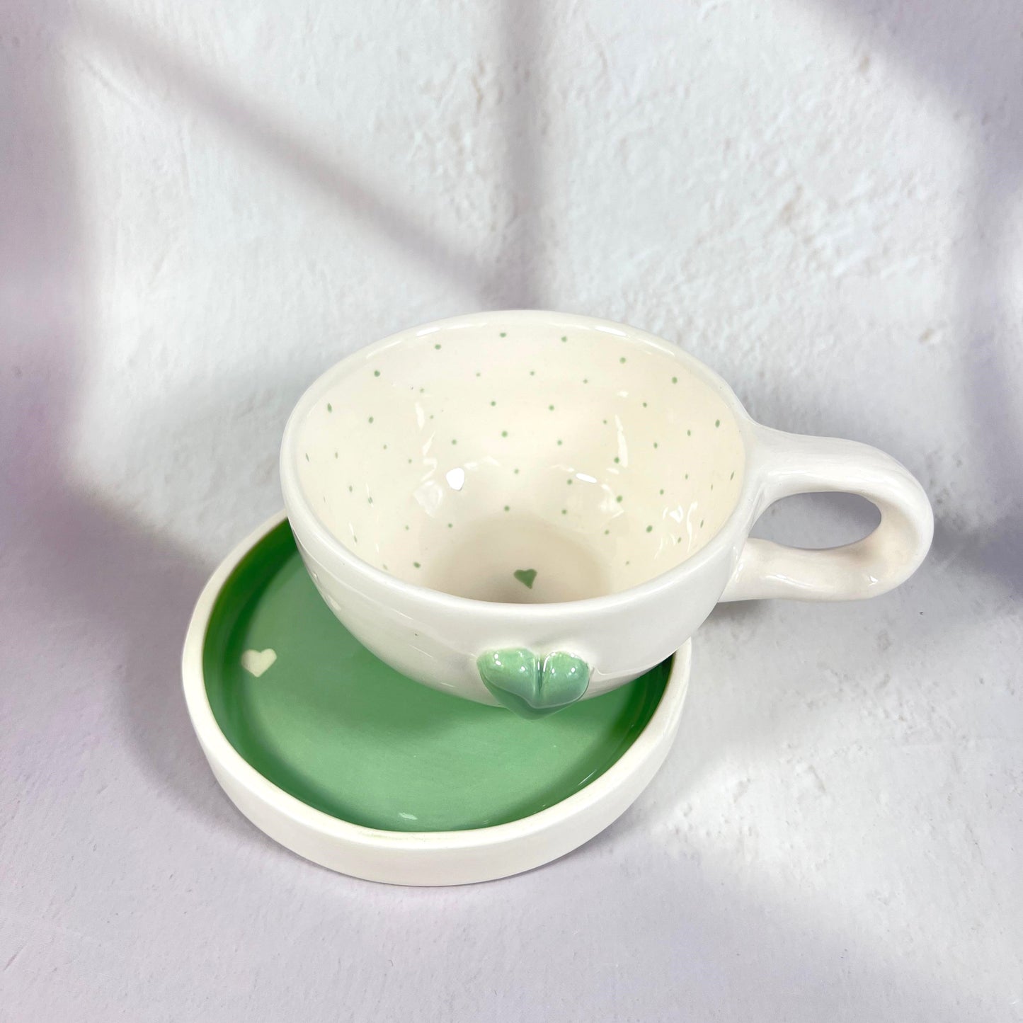 GREEN HEART CUP/SAUSER