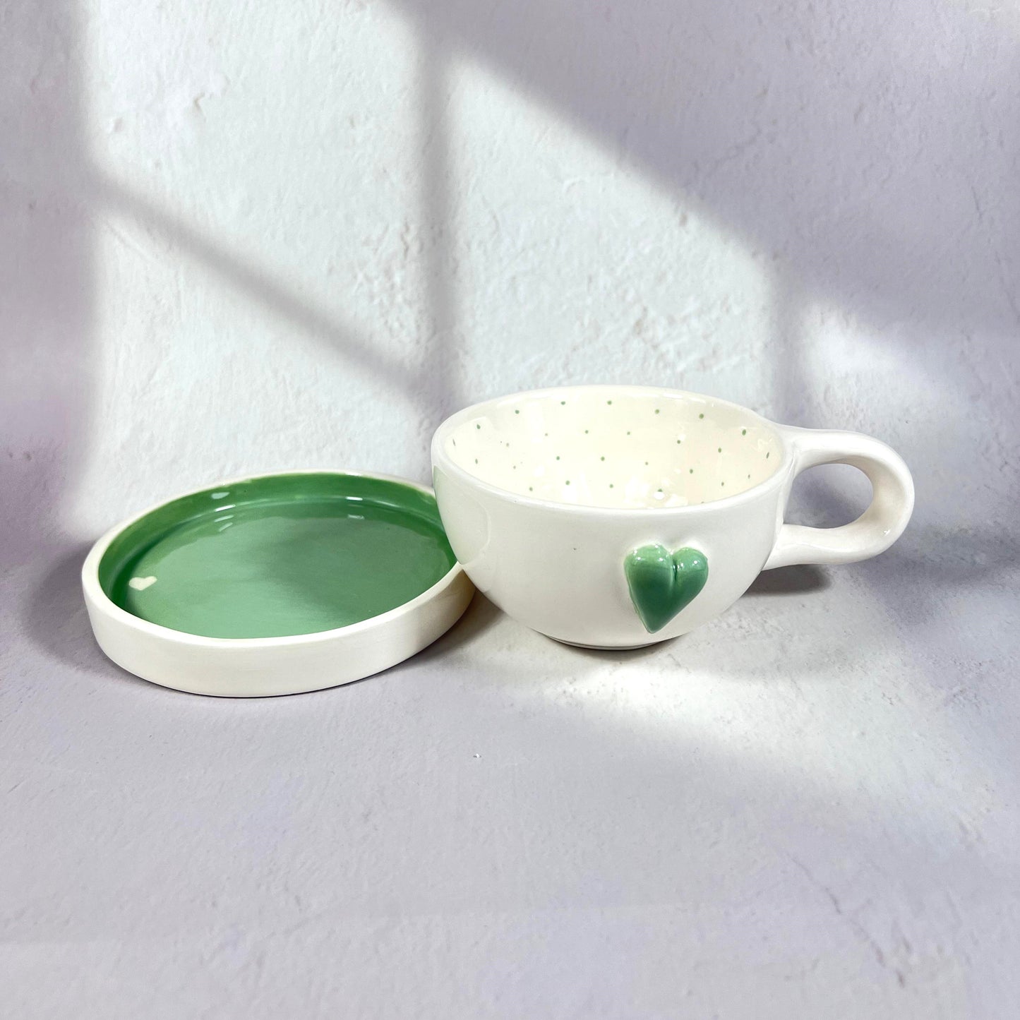 GREEN HEART CUP/SAUSER