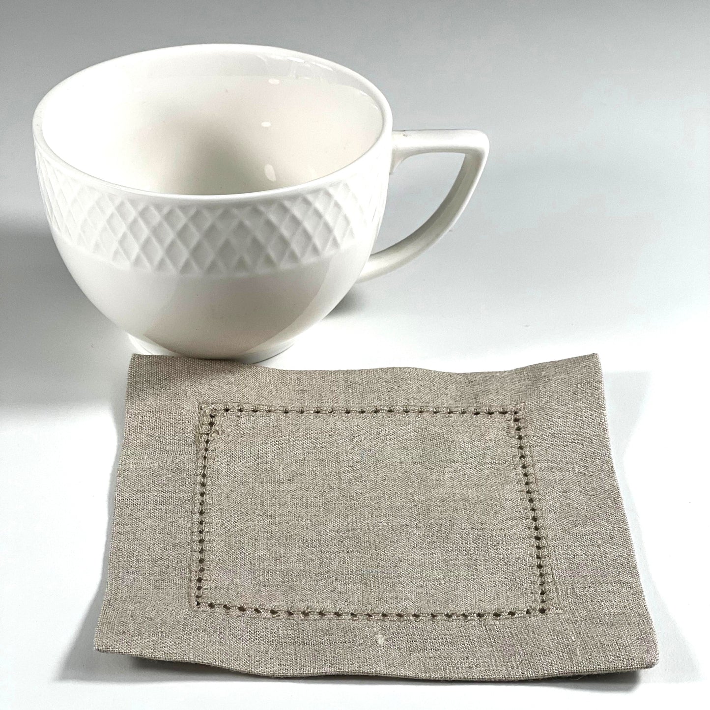 HEMSTICH NATRUL LINEN COCKTAIL NAPKIN