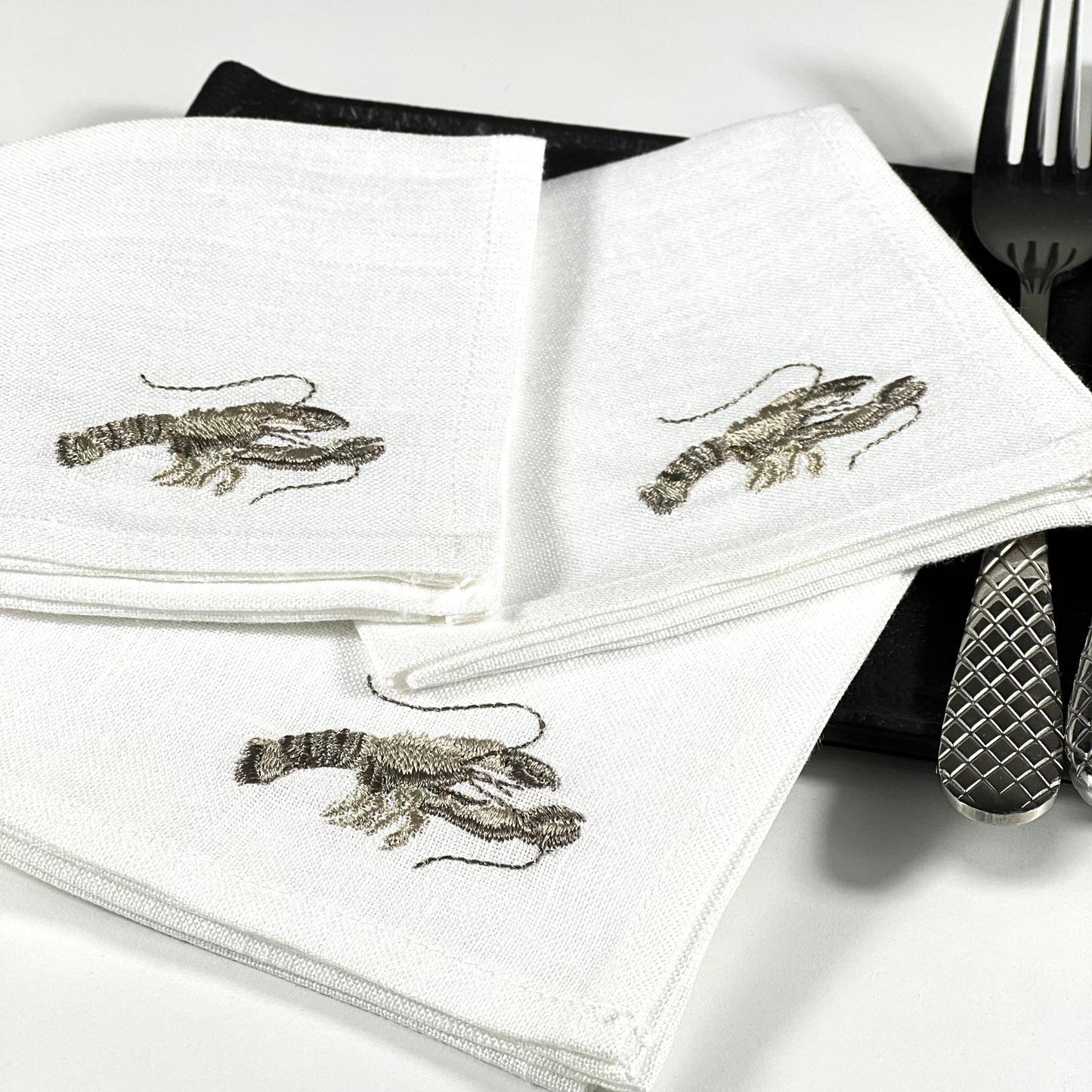 LOBSTER COCKTAIL NAPKIN WHITE BEIGE/SET