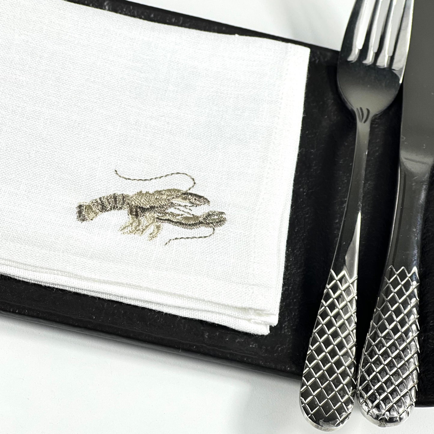 LOBSTER COCKTAIL NAPKIN WHITE BEIGE/SET