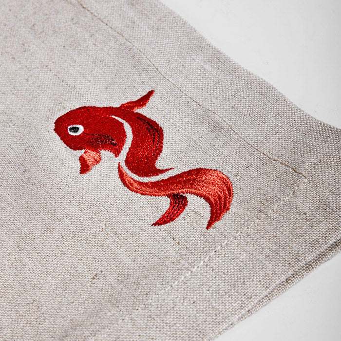 Gold Fish Placemat Napkin with detailed embroidery, perfect for enhancing your dining table.