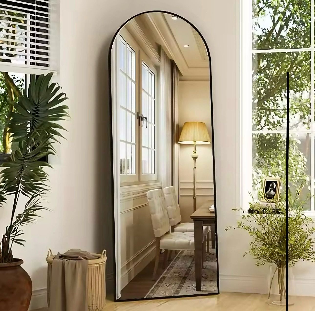 ARCHED SHAPE STANDING FLOOR MIRROR 1# 40X120 BLACK