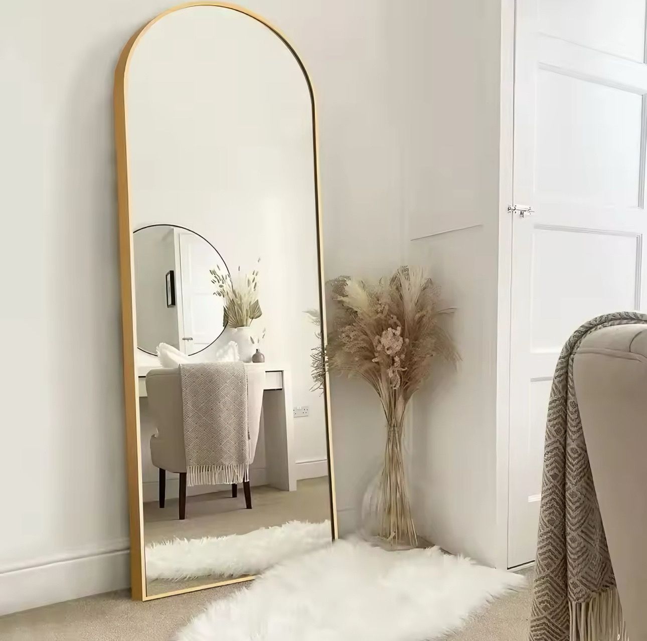 ARCHED SHAPE STANDING FLOOR MIRROR 3# 50X160 GOLD