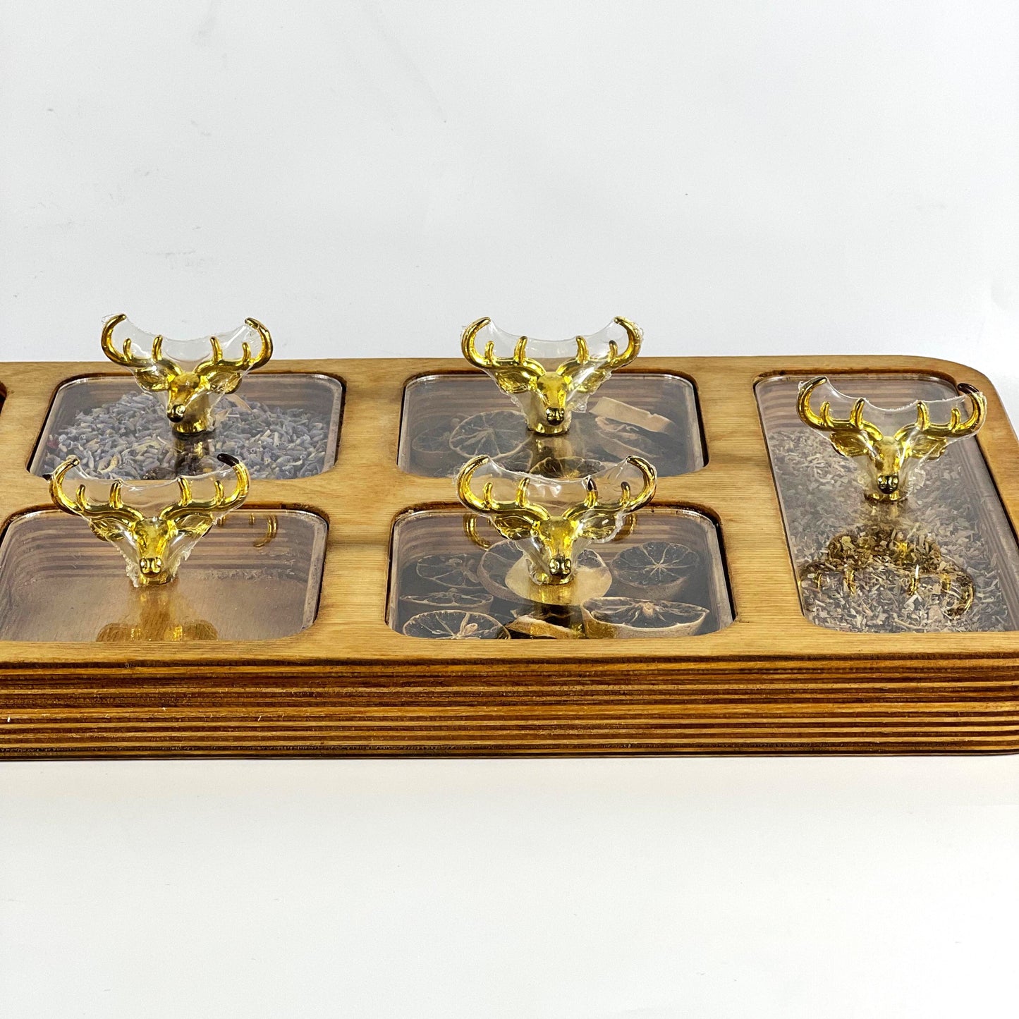 WARMER WOODEN SET/ 6 COMPARMENTS
