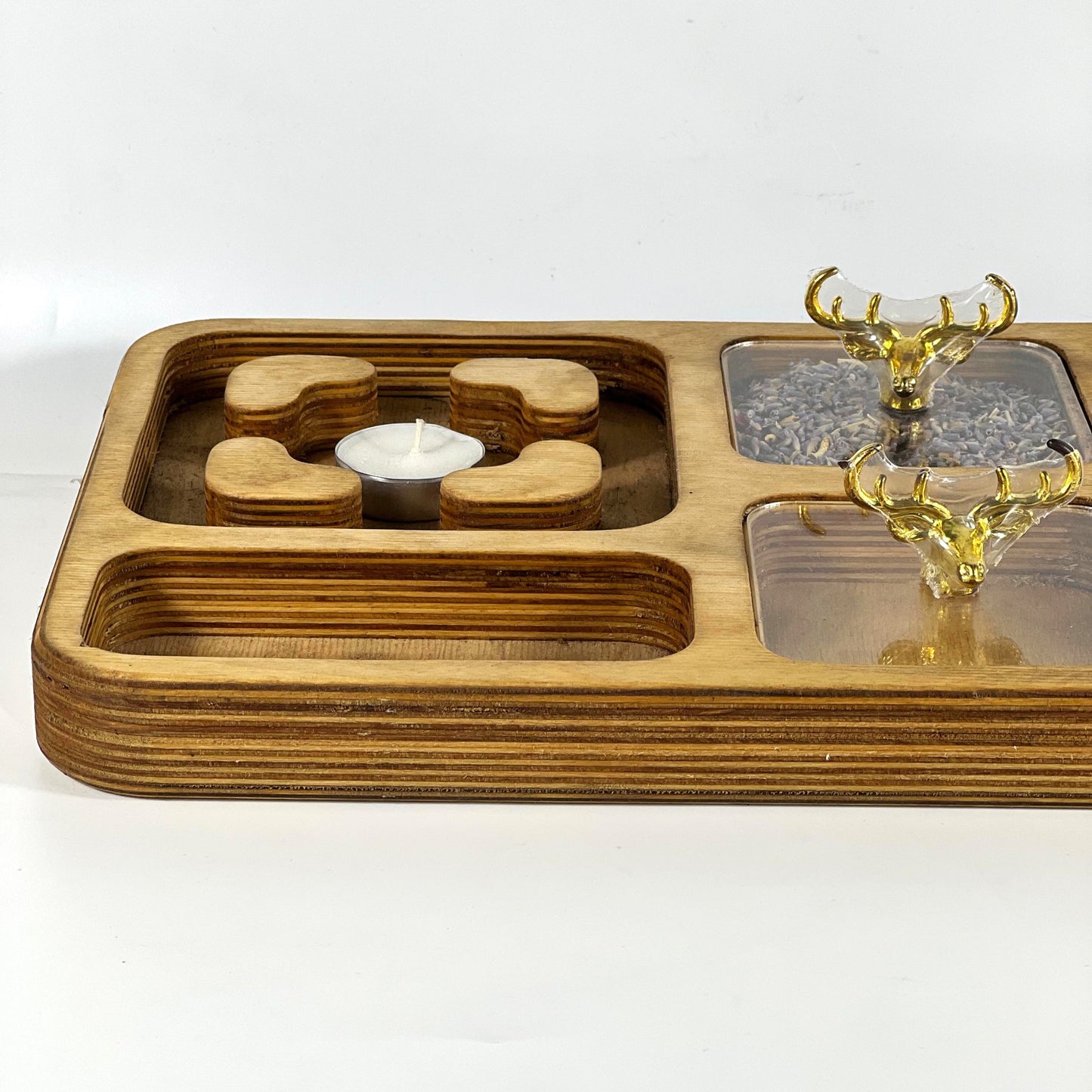 WARMER WOODEN SET/ 6 COMPARMENTS