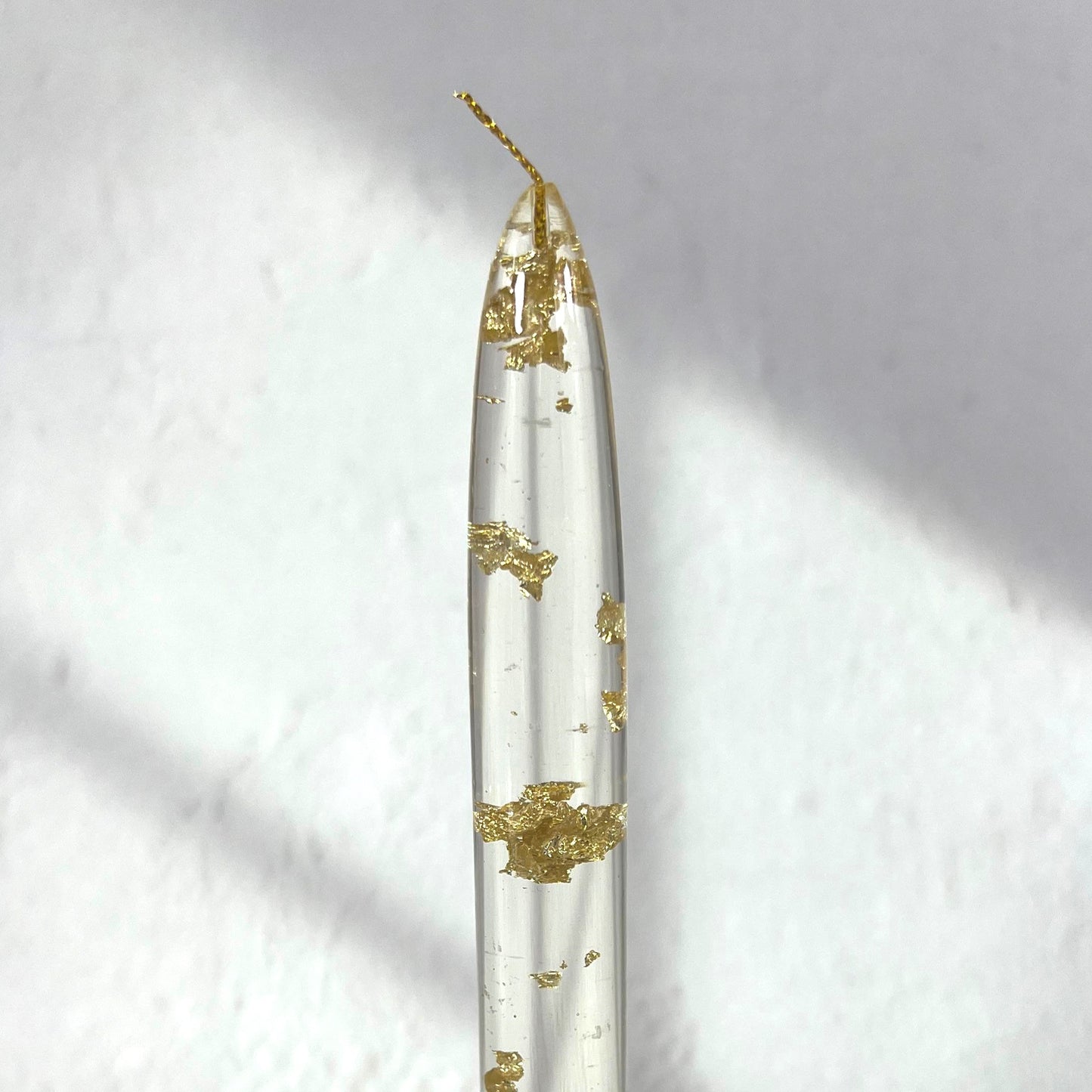 RESIN GOLD CANDLE 20 CM SET OF 2