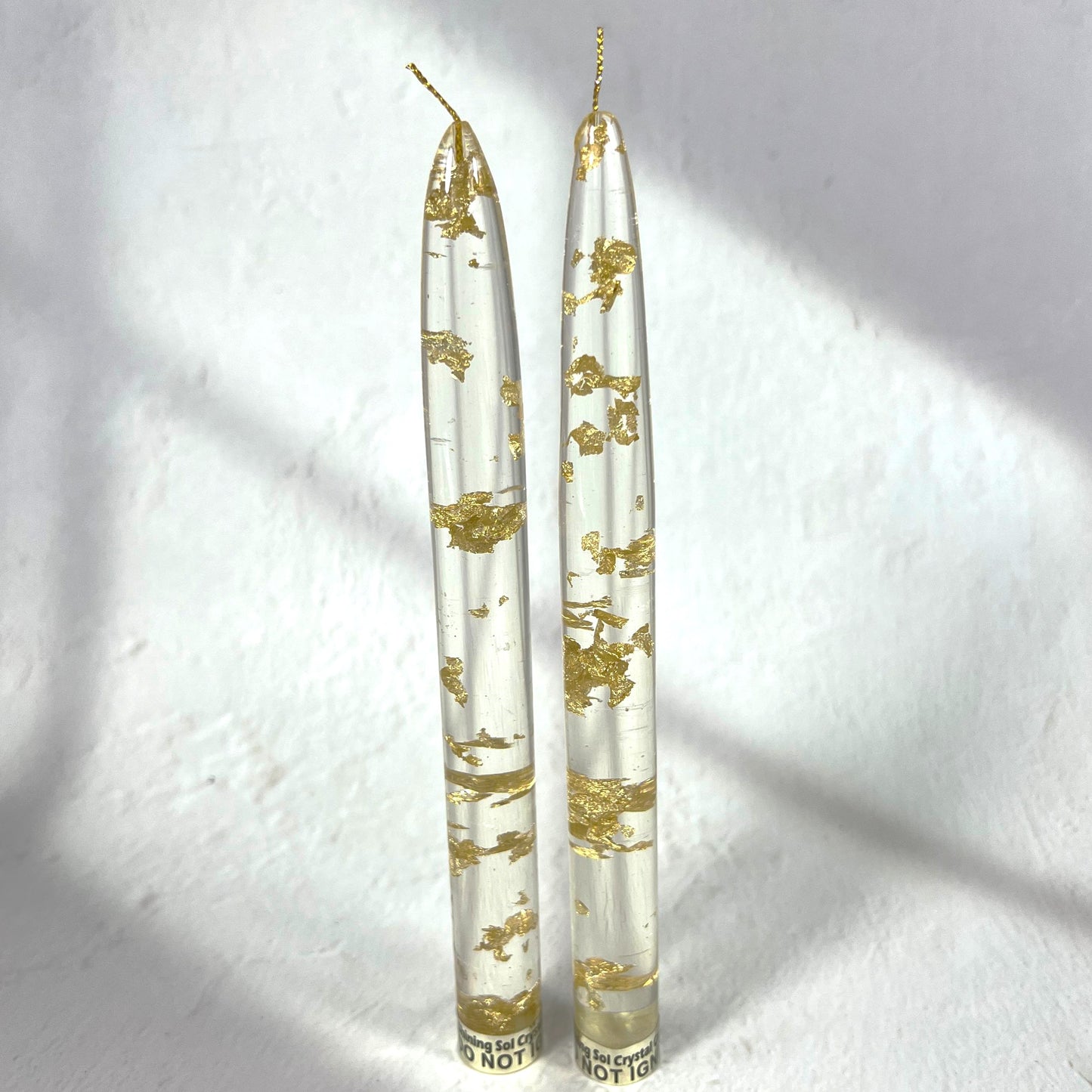 RESIN GOLD CANDLE 20 CM SET OF 2