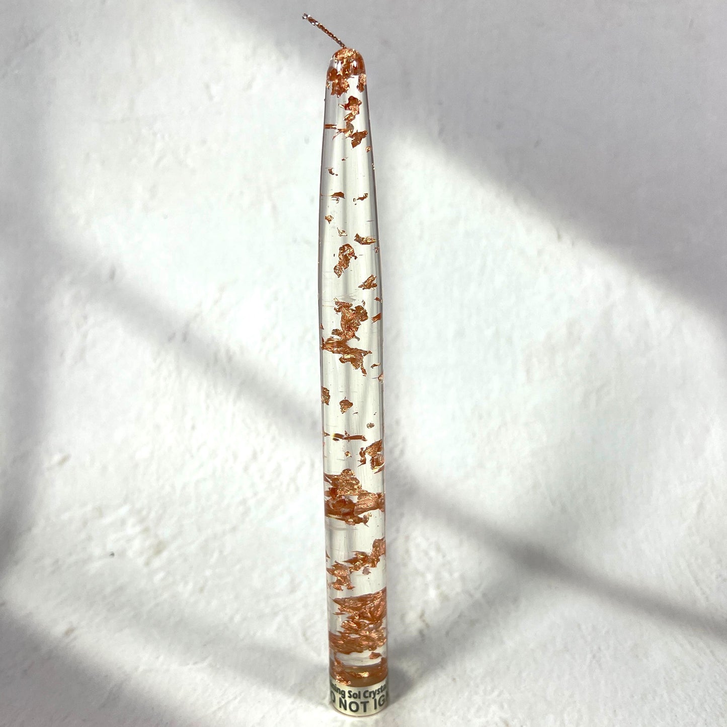 RESIN ROSE GOLD CANDLE 20 CM SET OF 2