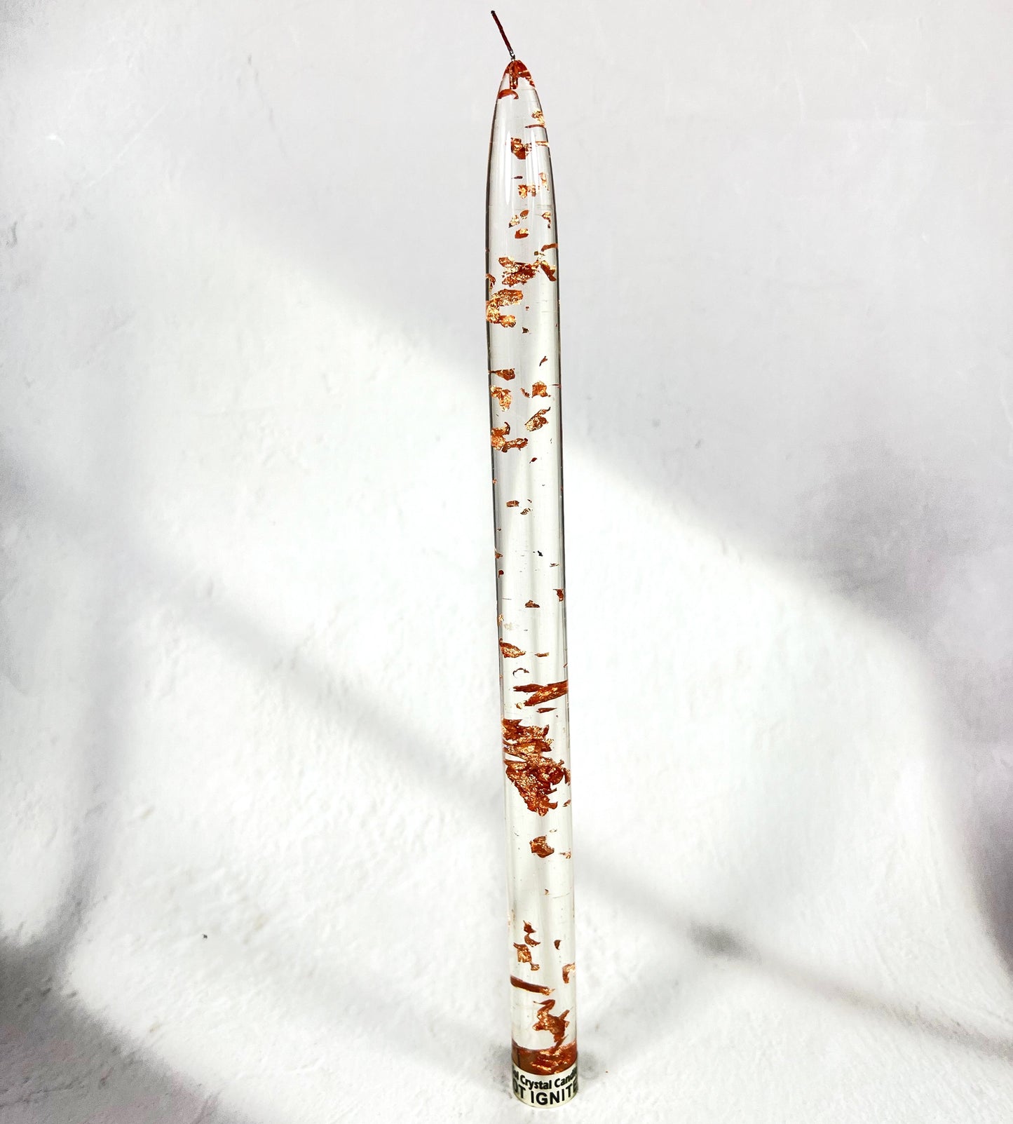 RESIN ROSE GOLD CANDLE 28 CM SET OF 2