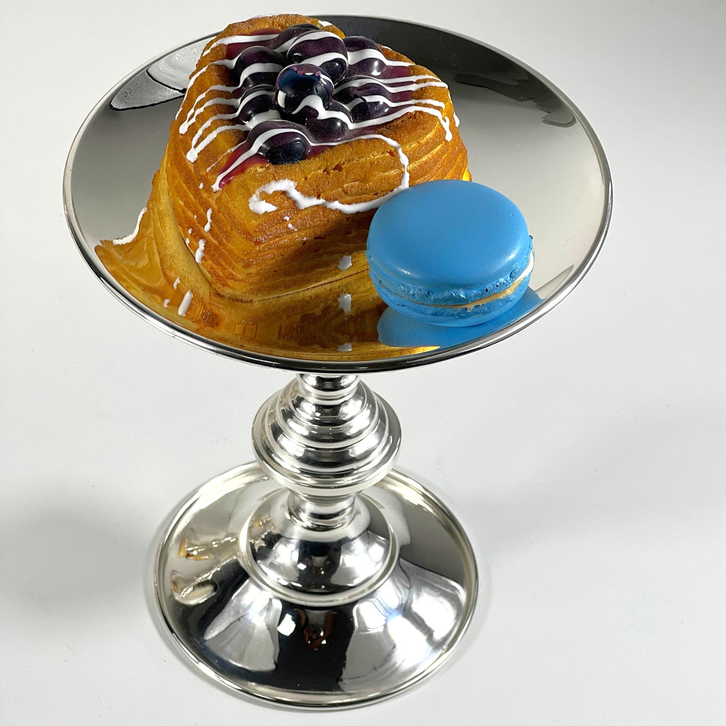 PASTRY STAND SET/3 SILVER