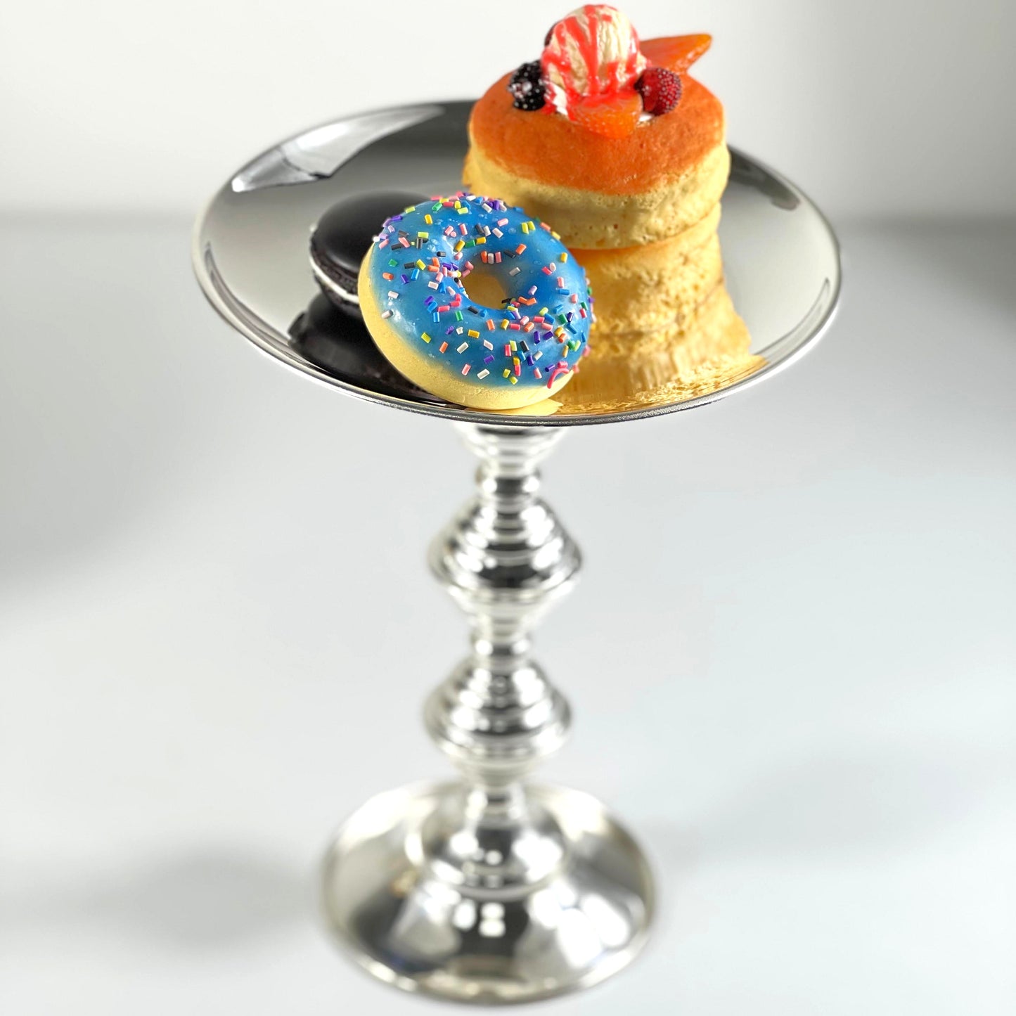 PASTRY STAND SET/3 SILVER