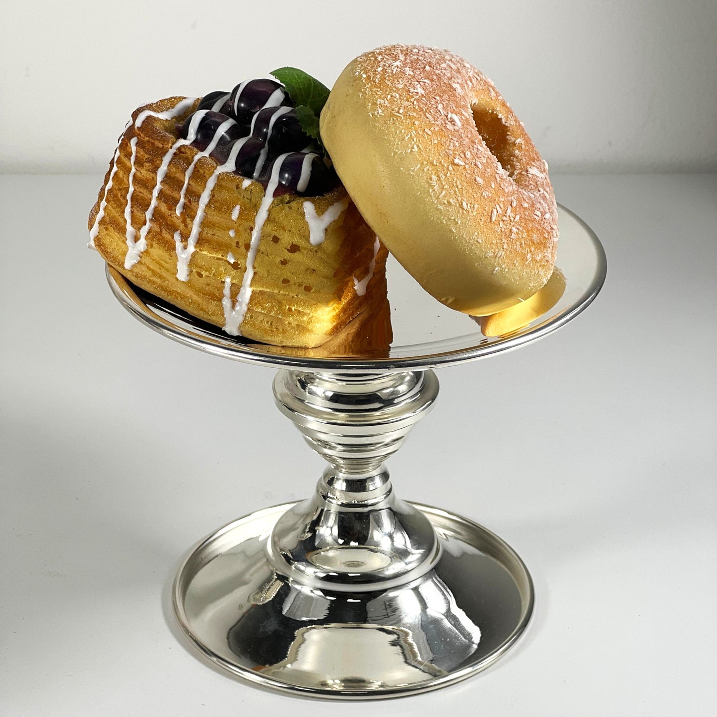 PASTRY STAND SET/3 SILVER