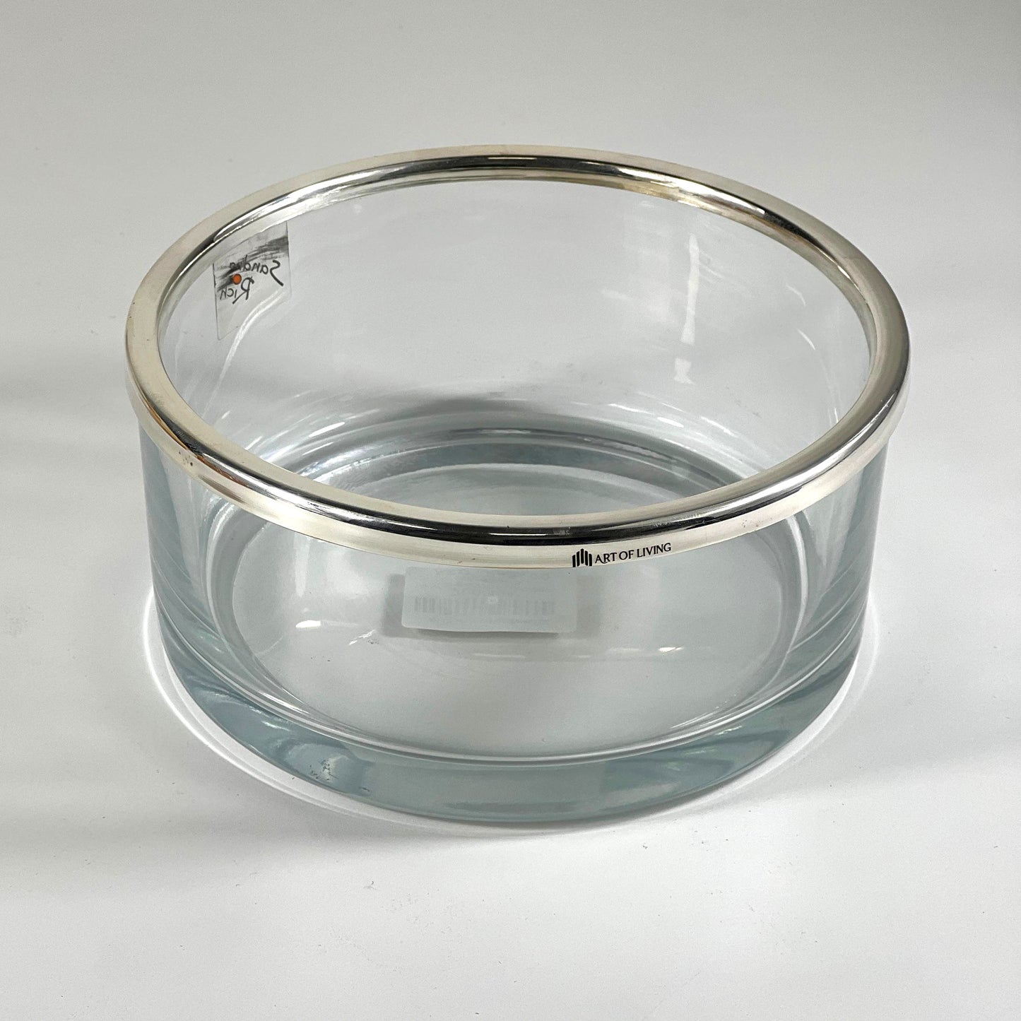 SMOOTH GLASS BOWL SILVER 16CM