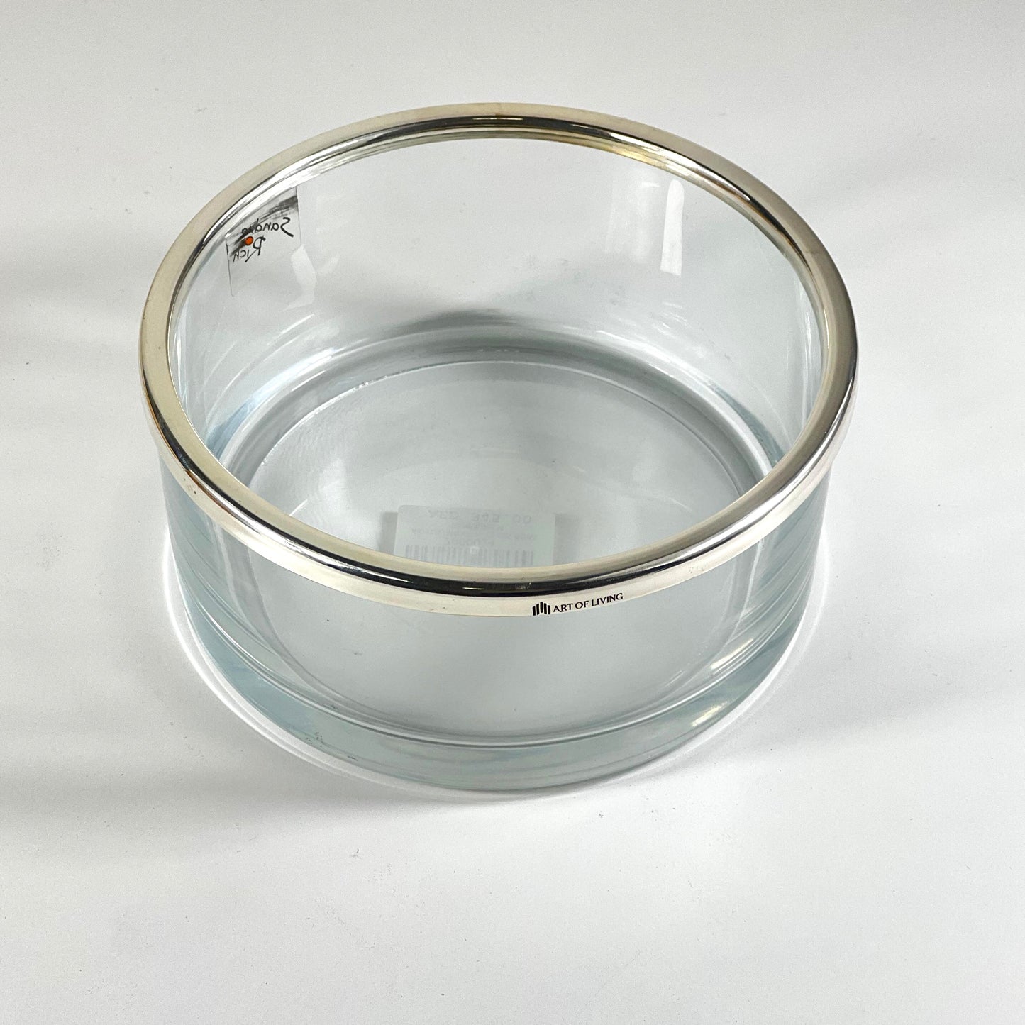 SMOOTH GLASS BOWL SILVER 19CM