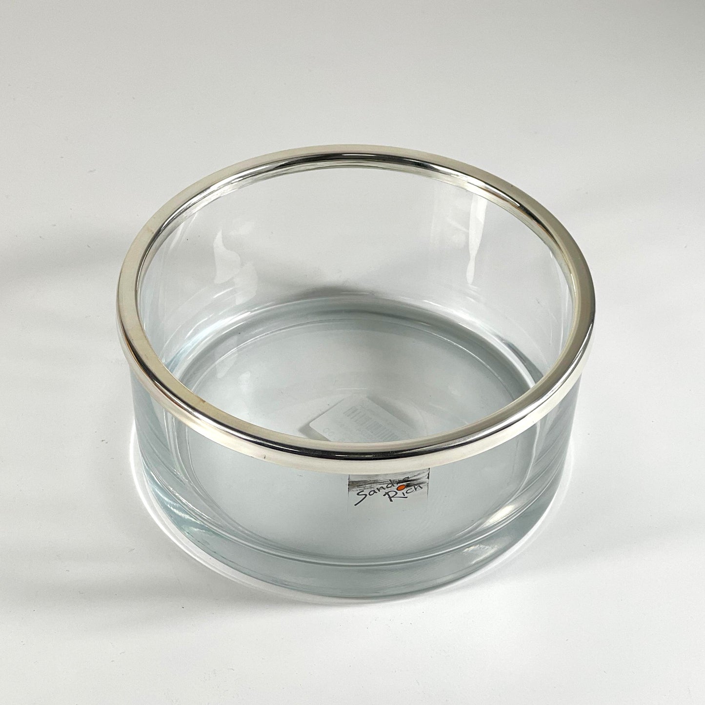 SMOOTH GLASS BOWL SILVER 16CM