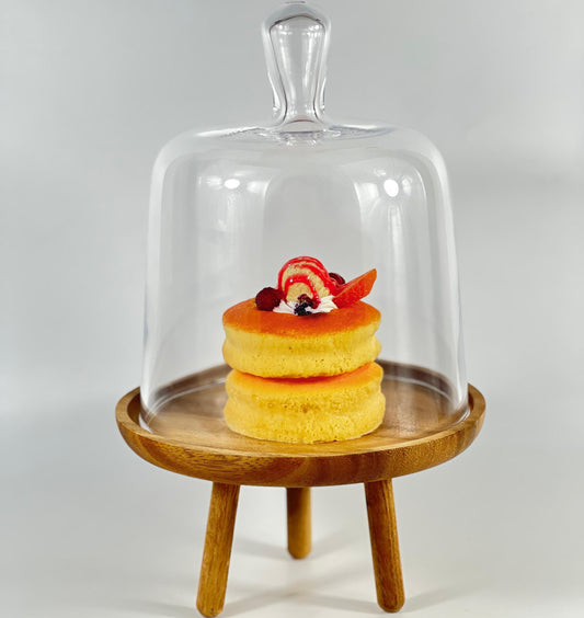 TRIO FANUS CAKE STAND WOODEN SERVING