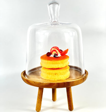TRIO FANUS CAKE STAND WOODEN SERVING