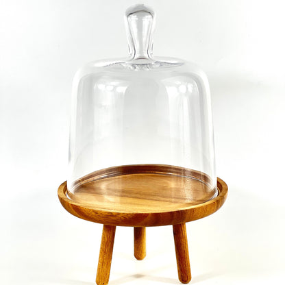 TRIO FANUS CAKE STAND WOODEN SERVING