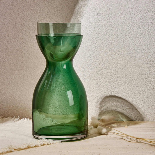 Green NUDE NIGHT WATER set, 850 ml bottle, stylish drinkware for water, juice, cocktails.