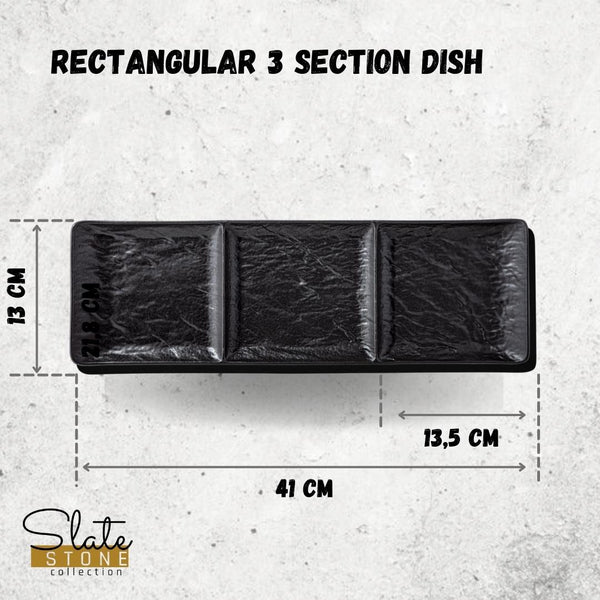 RECTANGULAR 3 SECTION DISH 16" X 5" | 40.5 X 13 CM-WL-661136/A