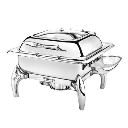 GLASS LID SQUARE CHAFING DISH WITH STAND-WL-559912/AB